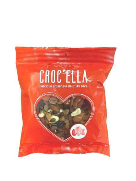 Superior Mendiant Mix - 150g Heart Pouch CROC'ELLA for food professionals in France.