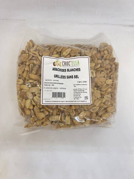 arachides blanches grillées sans sel 1kg croc'ella