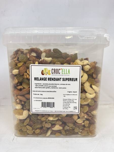 Superior Mendiant Mix - 150g Heart Pouch CROC'ELLA for food professionals in France.