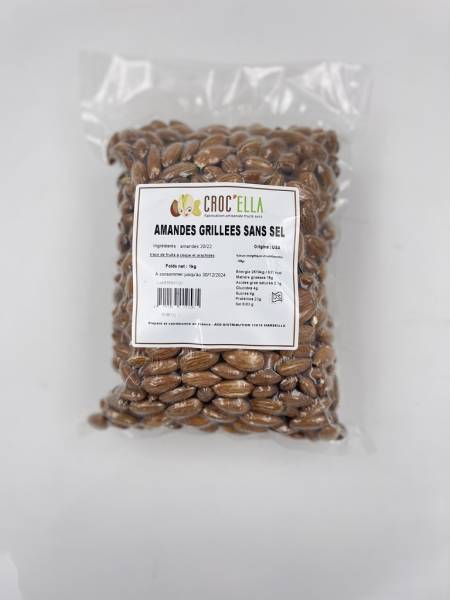 Roasted almonds without salt 1kg vacuum bag