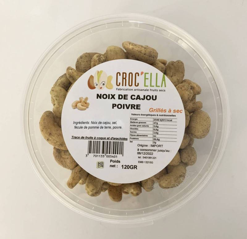 Roasted Pepper Cashews - 120g Jar for Food Professionals in France