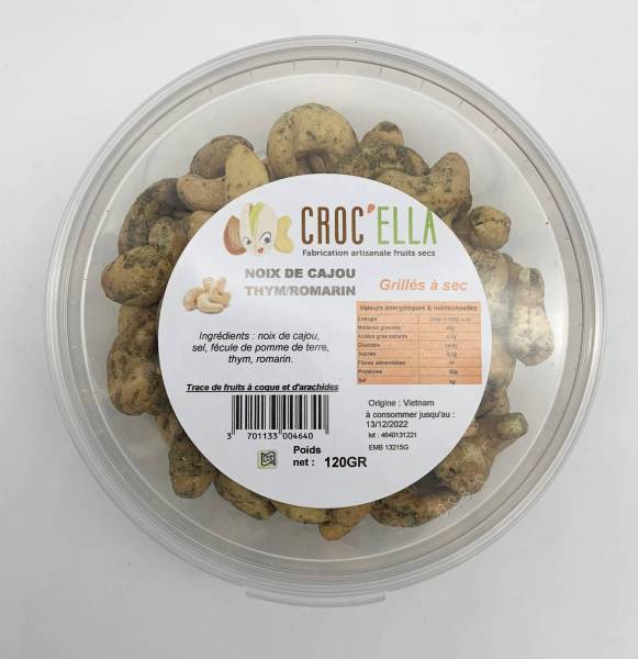 Roasted Cashews with Thyme/Rosemary - 120g Jar for Food Professionals in France
