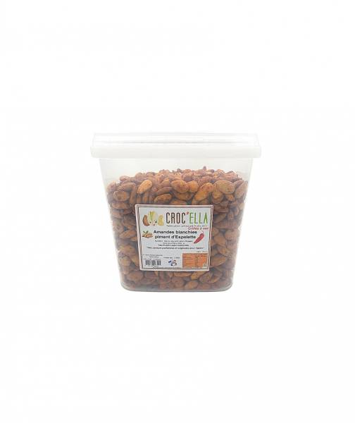 Roasted Almonds with Espelette Pepper - spiced nuts premium range Roasted Nuts by CROC’ELLA France