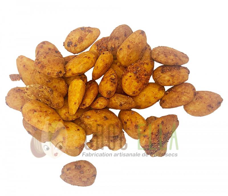 Roasted Almonds with Espelette Pepper - spiced nuts premium range Roasted Nuts by CROC’ELLA France